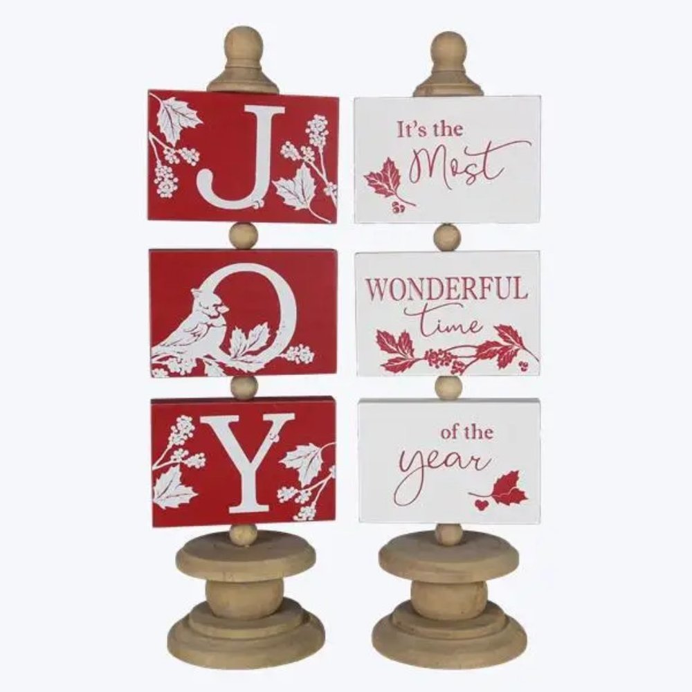 Wood Christmas Lodge Tabletop Signs